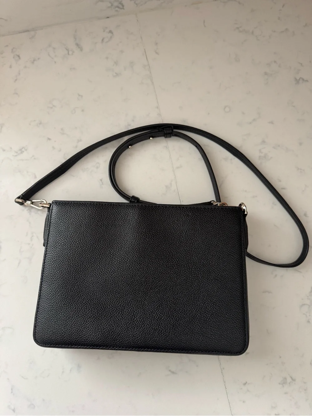 Kate Spade Black Pebbled Leather Crossbody with Gold Hardware